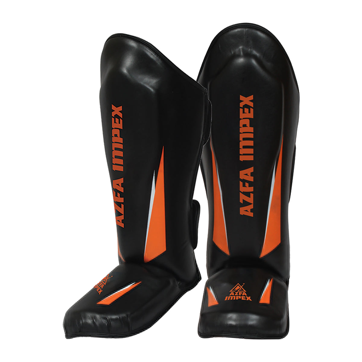 Black & Orange Shin Pad inStep Boxing Shin Guards